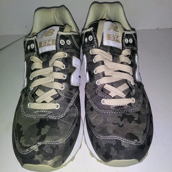 New Balance 574 Camo Womans 7 Army Shoes NWOB - Picture 2 of 5